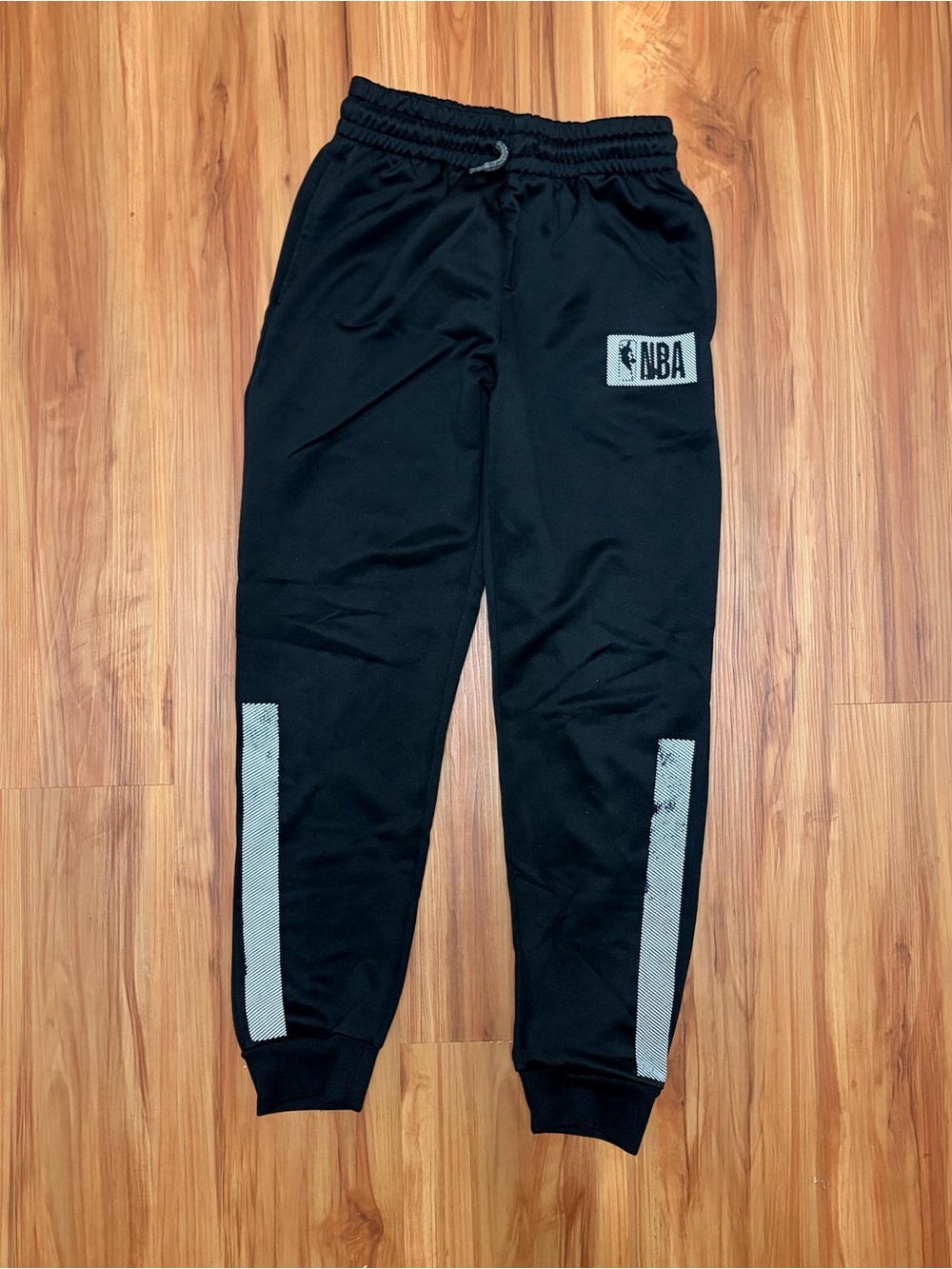 NBA Black Jogger Sweatpants with Gray Accent Panels Boys 10 - 12